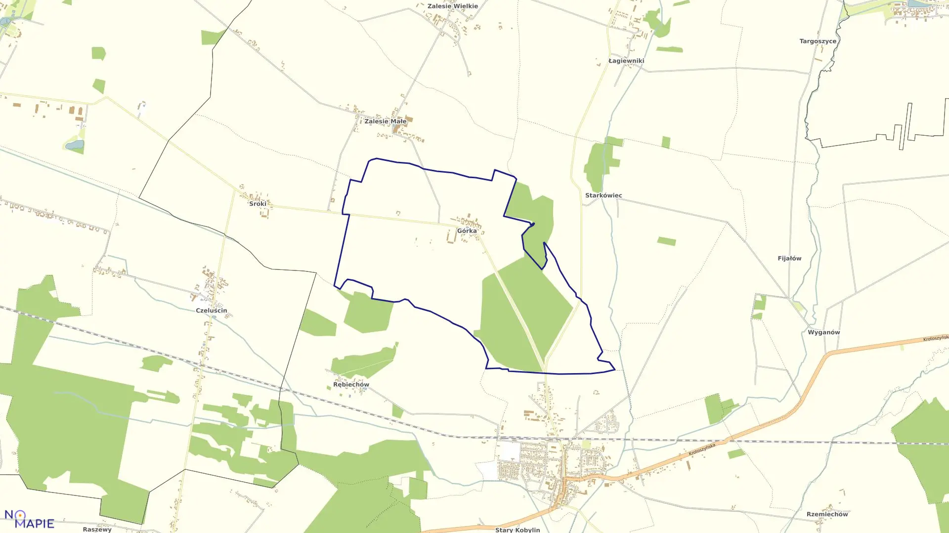 Mapa obrębu GÓRKA w gminie Kobylin