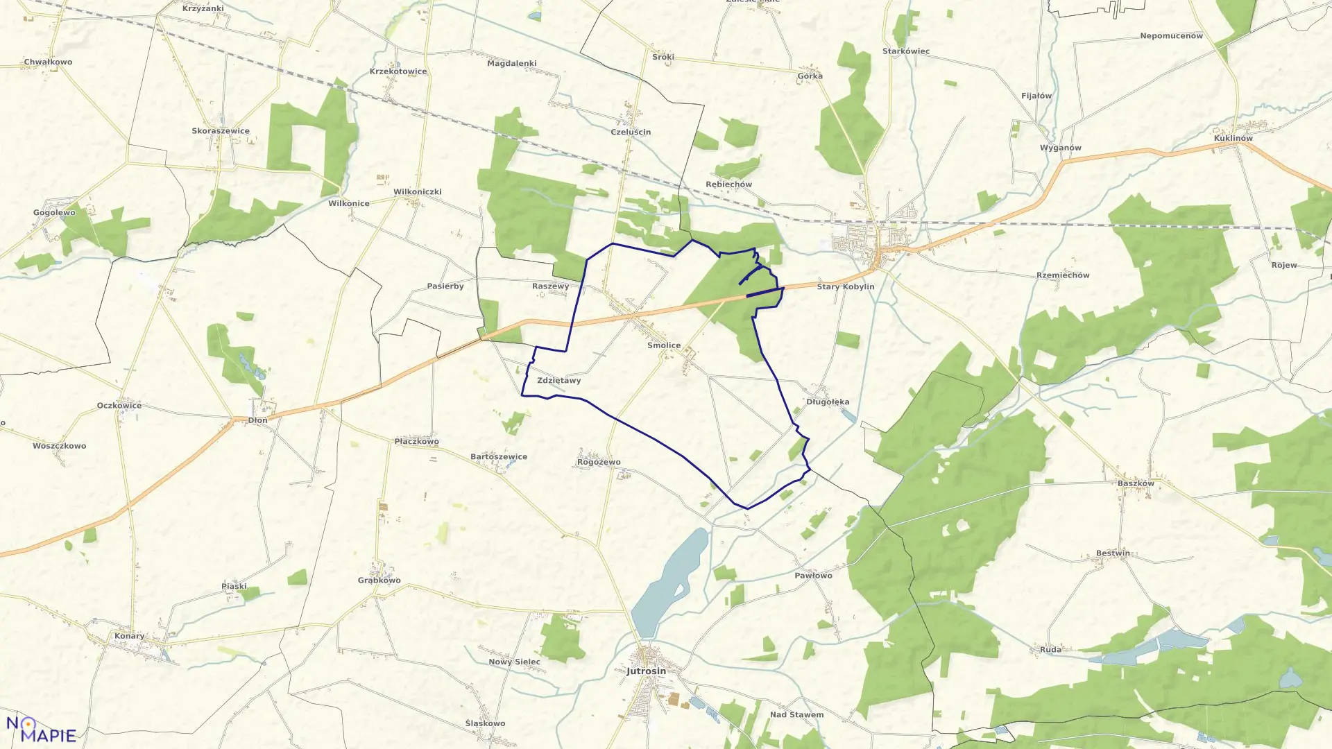 Mapa obrębu SMOLICE w gminie Kobylin